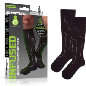 Compression Socks Green Drop™ Knee High Small / Medium Black Closed Toe