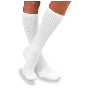 Diabetic Compression Socks JOBST® Sensifoot™ Knee High Medium White Closed Toe
