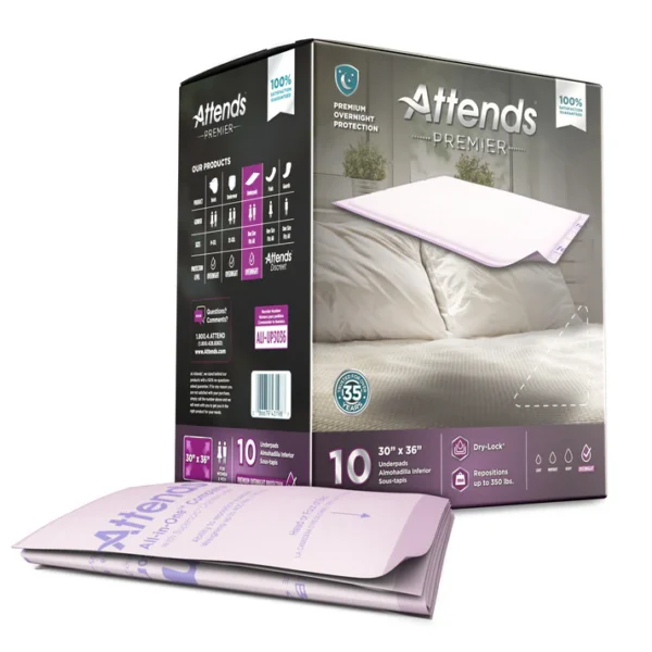 Disposable Underpad Attends® Premier 30 X 36 Inch Dry-Lock® Core Heavy Absorbency - Image 2