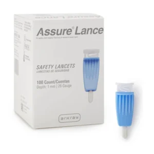 Safety Lancet Assure® 28 Gauge Protective Safety Cap Push Button Activation Finger