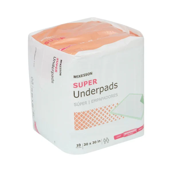 Disposable Underpad McKesson Super 30 X 30 Inch Fluff / Polymer Moderate Absorbency - Image 2
