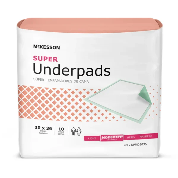 Disposable Underpad McKesson Super 23 X 36 Inch Fluff / Polymer Moderate Absorbency - Image 2