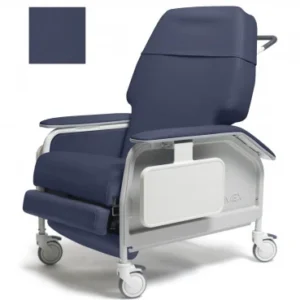 Extra-Wide Clinical Care Recliner Lumex® Imperial Blue Four Tente® Swivel Caster, Three Locking Caster
